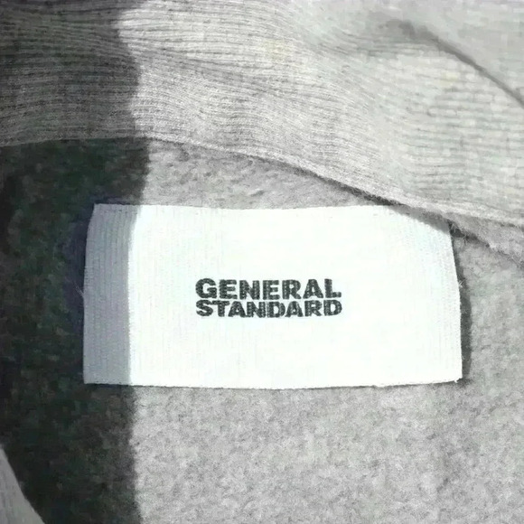 GENERAL STANDARD Short Sleeve Turtleneck Zip Up Pocket Gray Sweatshirt Women Med - Picture 8 of 13